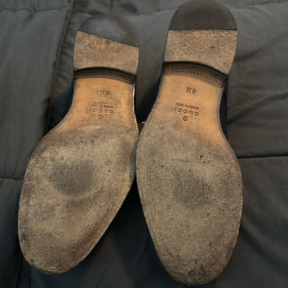 🖤 GUCCI 🖤 🇮🇹 Authentic Double Monk Strap Brogue Black Leather Shoe Men 8.5 9 - Picture 7 of 15